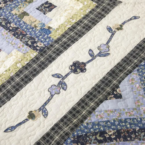 Vista 7 de L'IRISDOM Juego de ropa de cama Queen 100% algodón, colcha de retazos bohemios, colcha acolchada para todas las estaciones