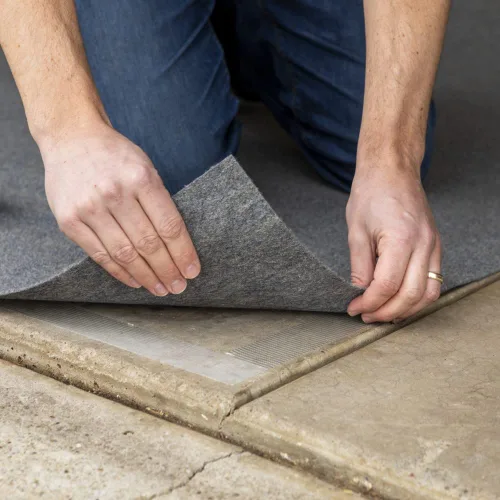 Vista 5 de Marca Duck Cinta para alfombras de interior y exterior, 1.41 pulgadas x 42 pies, blanca (286373)