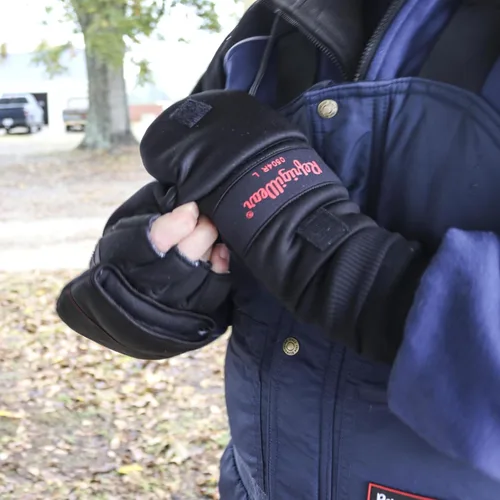 Vista 4 de RefrigiWear Softshell Convertible Mitt - Guante de trabajo aislado con dedos abiertos