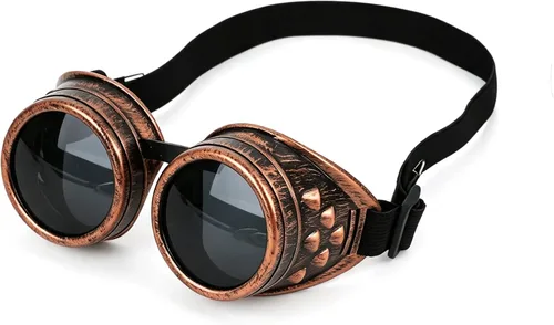Vista 11 de OhMill Steampunk Goggles Vintage Retro Gothic Cosplay Goggles for Halloween Silvery