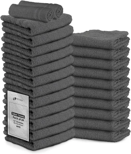 Vista 10 de Paquete de 24 Toallas de Mano Arena 100% Algodón Toalla de Spa – 16x26 pulgadas Toallas Faciales Altamente Absorbentes Gimnasio, Toalla para Cabello