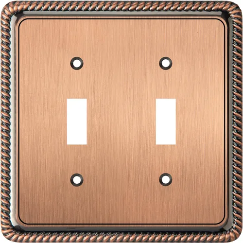 Vista 31 de Henne Bery Rope Edge - Placa decorativa de pared para interruptor (placa lisa, 2 unidades, bronce antiguo)