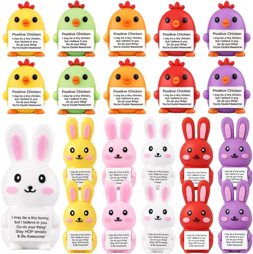 Vista 12 de Gejoy 25 piezas de mini figuras de pato, coloridos regalos motivacionales positivos, decoraciones inspiradoras de animales para graduación