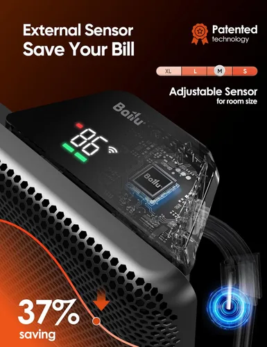 Vista 5 de Ballu - Calentador de panel de convección, calentador de espacio de 1500 W para habitación grande de uso interior con termostato programable