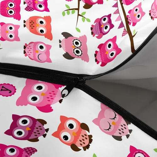 Vista 8 de AILONEN Saco de dormir de campamento de dibujos animados para niños y niñas, adultos, ligero e impermeable, 3 estaciones, clima cálido y frío