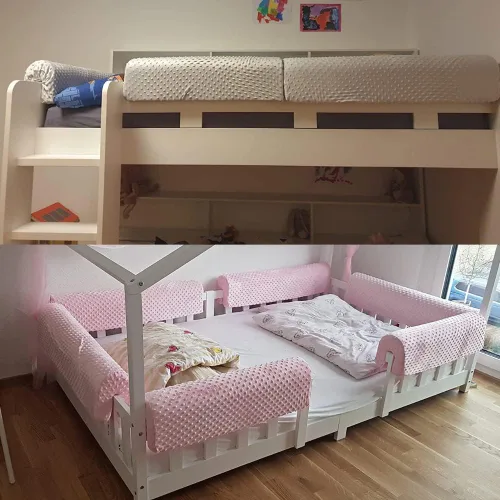 Vista 2 de Protección de Barandilla de Cama para Niños Pequeños de Wonder Space - Acolchado de Protección de Barandilla de Cama para Niños - Anticolisión