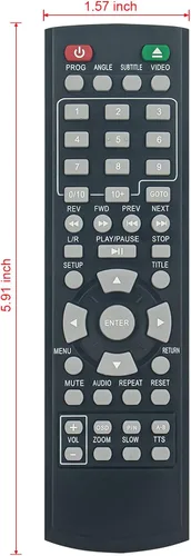 Vista 5 de LR03 XL-6046 Reemplazo de control remoto apto para reproductor de DVD Onn 100008761 100093892 ONA18DP001 ONA19DP005 100008761OA