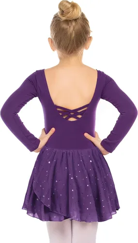 Vista 34 de Arshiner Vestido de ballet clásico de manga larga para niñas Negro