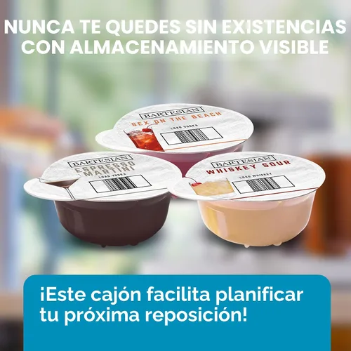 Vista 6 de Bartesian Organizador de cajones de almacenamiento de cápsulas de cóctel, elegante dispensador de mezclador de bebidas para cócteles mixología