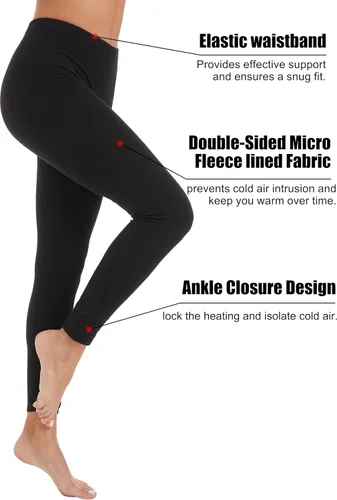 Vista 5 de TELALEO 1 o 2 conjuntos de ropa interior térmica para mujer, pantalones largos de doble cara con forro polar de doble cara, capa base superior e