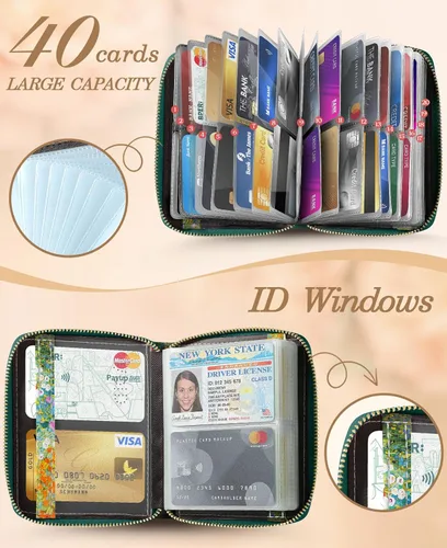 Vista 3 de Bistup 40 ranuras transparentes para tarjetas de crédito!, Jardín de 2 gatos