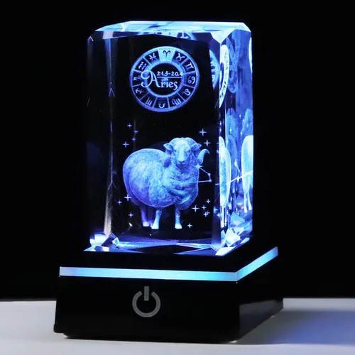 Vista 11 de Regalos de astrología del zodiaco Capricornio con cristales 3D para mujeres y hombres, figura de cristal de Capricornio, decoración de constelación
