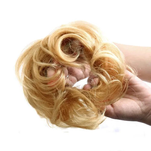 Vista 10 de Bella Hair - Rodete de extensión de cabello 100 % humano para banda elástica, extensión de cola de caballo ondeada, rizada o desordenada