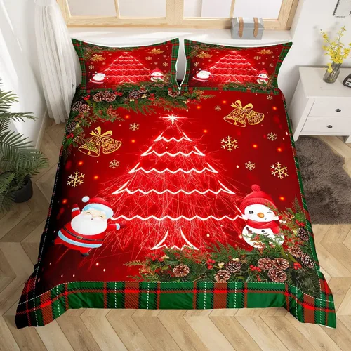 Vista 54 de Feelyou Juego de ropa de cama de Navidad gris para niños, tamaño individual, funda de edredón enana de Navidad para niños, niñas, adolescentes