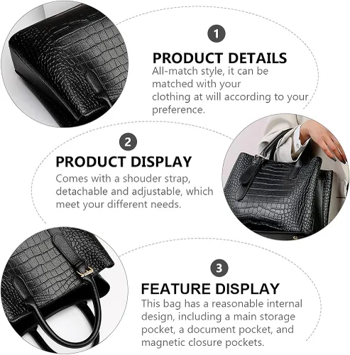 Vista 7 de Bolso bandolera de piel sintética para mujer, bolso de mano de moda, bolso de regalo, lindo portátil para uso diario