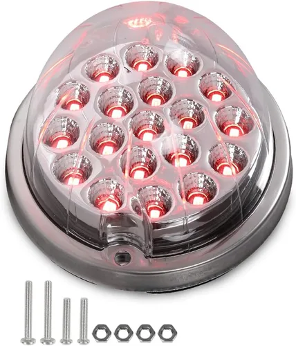 Vista 11 de PIT66 Lente transparente Luz LED azul Sandía (19 LED) Marcador de luz intermitente universal