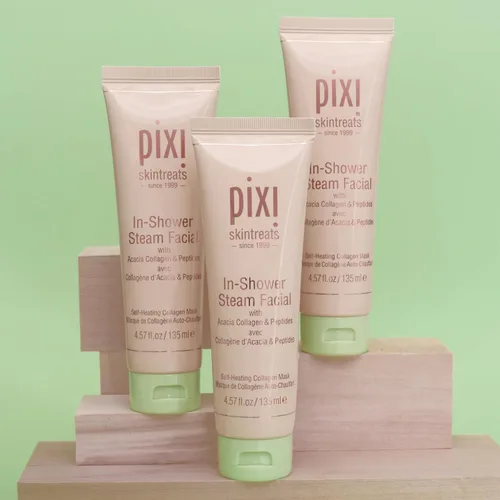 Vista 5 de Pixi Facial de vapor en la ducha Limpiador de gel a aceite para piel radiante Nutre profundamente, suaviza y tonifica Autocalentamiento