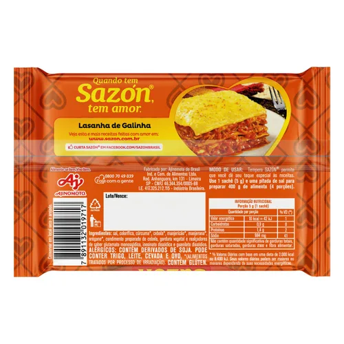 Vista 4 de Condimento general Sazon/pasta, papas / 2.12 oz (12 x 0.18 oz) / SAZON/masas