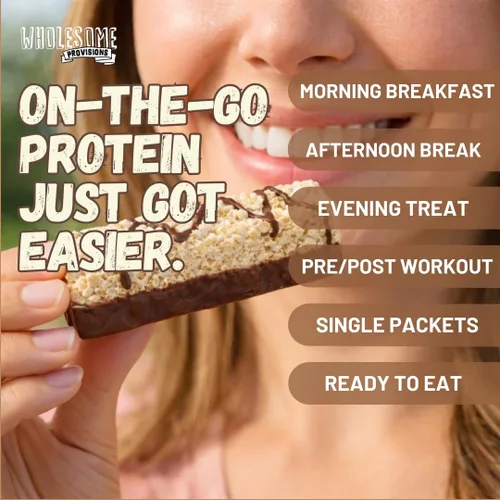 Vista 5 de Barritas de Arroz Crujiente de Proteína, 15g de Proteína, 3g-7g de Carbohidratos Netos, Bajo en Carbohidratos, Esponjoso, Suave, Gomoso, Sin Gluten