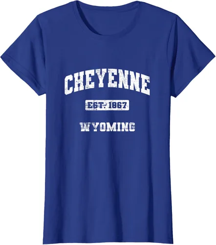 Vista 9 de Cheyenne Wyoming WY vintage state Camiseta de estilo atlético, Negro