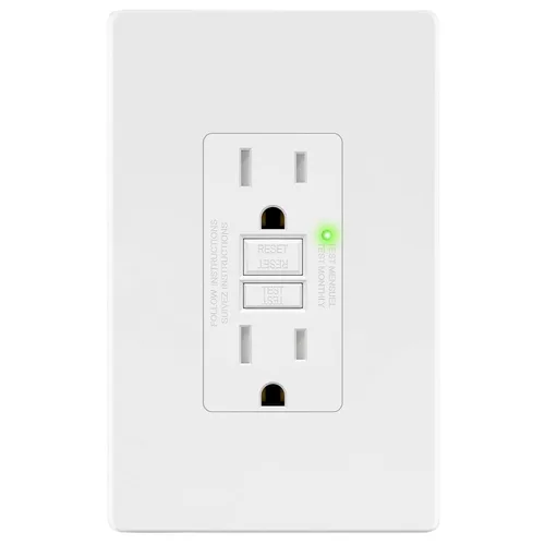 Vista 21 de LIDER GFCI Outlet 15Amp, autocomprobación resistente a manipulaciones Dorado