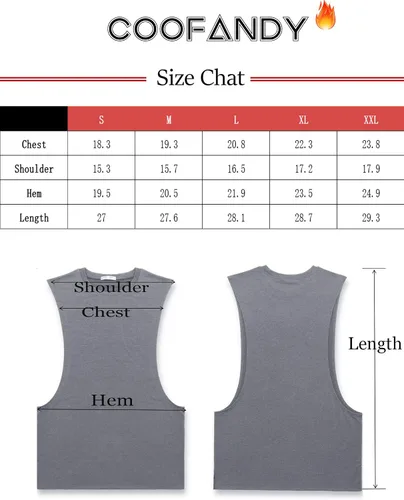 Vista 6 de COOFANDY Camiseta sin mangas de entrenamiento para hombre, paquete de 2 camisetas sin mangas para gimnasio y culturismo