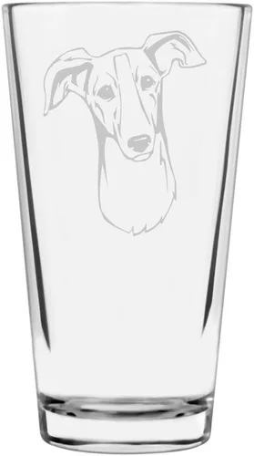 Vista 293 de Podenco Canario - Vaso de pinta de 16 onzas con temática de perro personalizado
