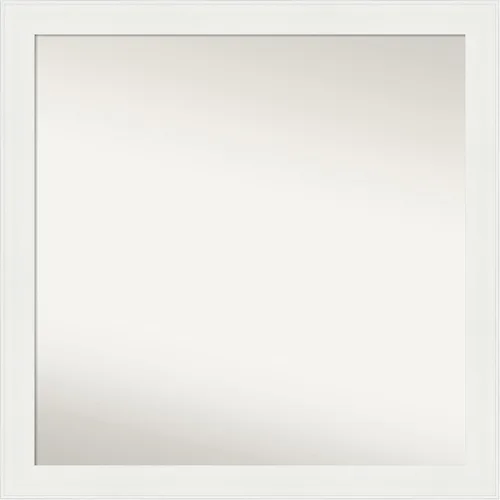 Vista 28 de Amanti Art Espejo de baño plateado para sobre el fregadero, espejo cuadrado de níquel cepillado de 30 x 30 pulgadas, marco moderno grande, se cuelga