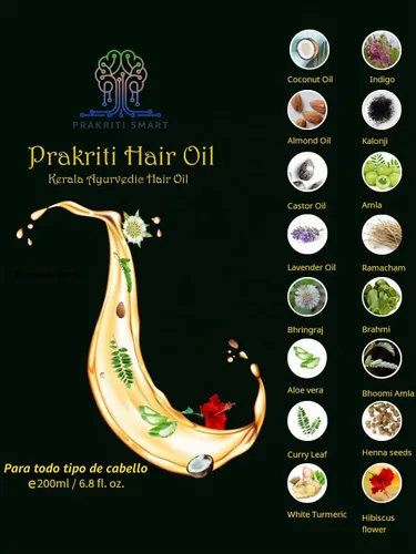 Vista 2 de Pakriti Hair Oil - Aceite para el cabello ayurvédico Kerala con hierbas naturales