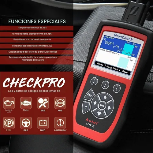 Vista 2 de Autel MaxiCheck PRO - Herramienta de Escaneo AutoBleed de Purga de Frenos ABS con Diagnóstico ABS SRS, OBDII Completo, BMS EPB SRS SAS Servicios