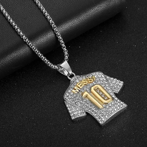 Vista 5 de Number 10 Soccer Jersey Pendant, No. 10 Jersey Soccer Necklace for Men, Number 10 Football Necklace Soccer Charm Jewelry, Rock Soccer Jersey