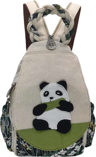 Vista 27 de HUANGGUOSHU Mochila de algodón tejida de algodón bohemio con bordado de lona estilo bohemio con múltiples bolsillos retro linda mochila cartera