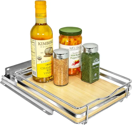 Vista 12 de LYNK PROFESSIONAL® Organizador de especiero extraíble para el interior de armarios de cocina - 4-3/8 pulgadas de ancho - Cajón deslizable - Estantes