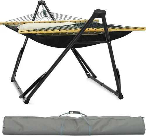 Vista 15 de Tranquillo Unity Soporte de hamaca ajustable, soportes para hamacas para el jardín, soporte de hamaca doble de acero de capacidad de 800 libras