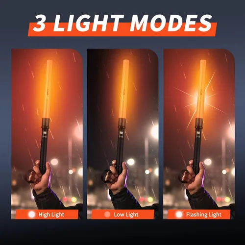 Vista 3 de UltraFire Varita de tráfico de 19 pulgadas, linterna de cono con 3 modos, varita de señal para control de tráfico, estacionamiento, dirección
