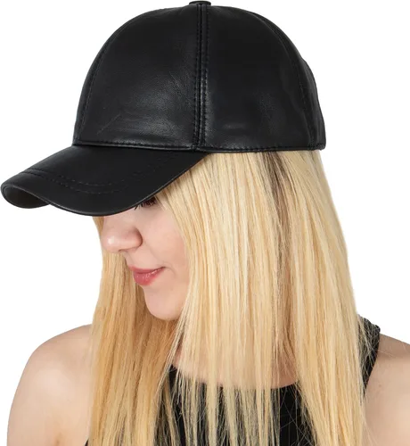 Vista 4 de HATSQUARE Gorra de béisbol unisex de cuero genuino
