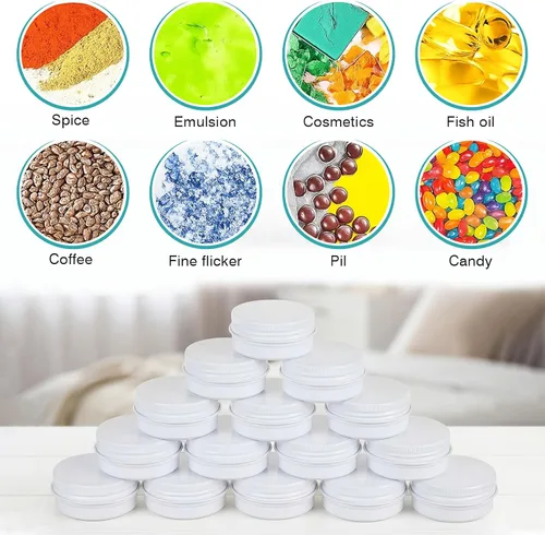 Vista 5 de Latas de alumbre de 1 oz con tapa a granel para bálsamo labial Blanco
