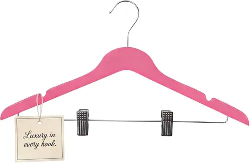 Vista 11 de All Hung Up - Perchas delgadas de plástico con clips, diseño que ahorra espacio con agarre antideslizante, duraderas para el uso diario