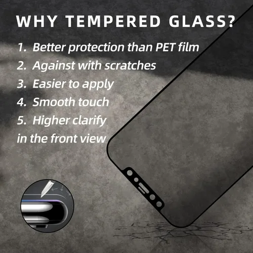 Vista 6 de EGKimBa Protector de pantalla de privacidad compatible con iPhone 11 Pro Max/iPhone XS Max, 6.5 pulgadas, degradado colorido electrochapado