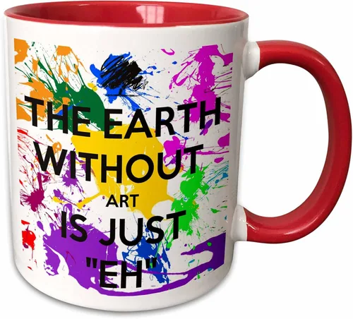 Vista 12 de 3dRose Ceramic The Earth Without Art is just eh - Taza, 1 unidad (paquete de 1), color negro