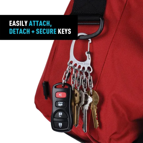 Vista 6 de Nite Ize Bigfoot Locker KeyRack - Soporte de acero inoxidable para coche, casa y otras llaves - Mosquetón con S-Biners - Capacidad para 15 llaves a