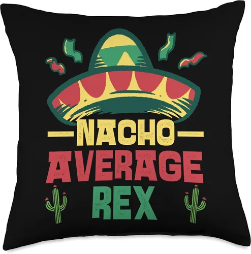 Vista 4 de Not Your Ordinary Name. Nacho Average Rex - Almohada de 16 x 16 pulgadas, multicolor