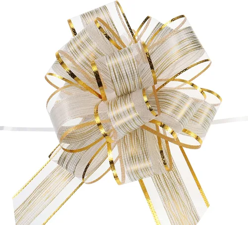 Vista 10 de MECCANIXITY 20 lazos grandes de organza de 7 pulgadas para envolver regalos, cintas de organza color negro para cestas de boda, regalos de fiesta