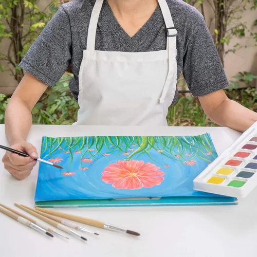 Vista 5 de Delantales blancos para niños, delantal de chef y arte para niños, ideal para cocinar, hornear, pintar o decorar fiestas, para hornear para niños