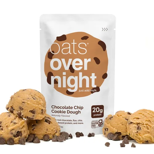 Vista 7 de Oats Overnight - Chocolate Chip Cookie Dough - Batido de desayuno alto en fibra, vegano, con 20 g de proteína, sin gluten, sin OGM
