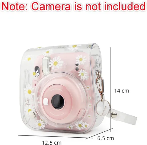 Vista 7 de Yitengteng Funda para cámara Fujifilm Instax Mini 11/9/8, cubierta protectora de cámara de PVC ajustable, bolsa transparente con correa