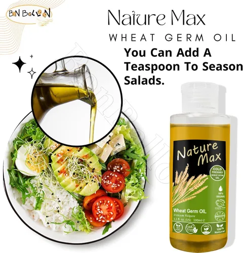 Vista 8 de Nature Max Aceite esencial de germen de trigo, aceites esenciales naturales sin diluir puro para el cuidado del cabello y la piel, prensado en frío
