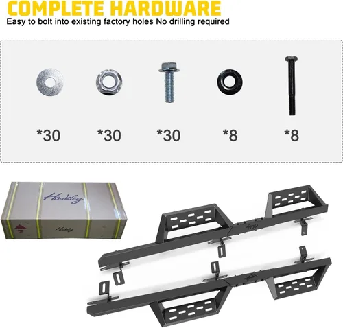 Vista 8 de Estribos laterales compatible con Jeep 2018-2025 Wrangler JL JLU Unlimited 4 puertas, solo 4 puertas, color negro mate con recubrimiento en polvo