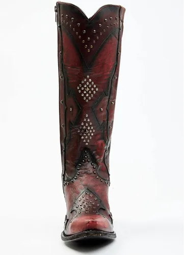 Vista 4 de Dan Post Daredevil Western Botas para mujer, punta corta roja, talla 8 M de EE. UU, Rojo
