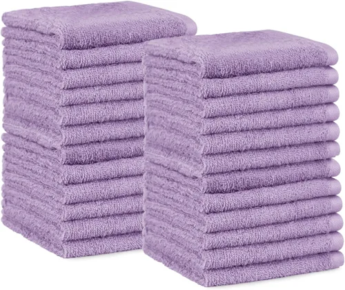 Vista 8 de Amazon Basics Toallas de algodón para la cara, suaves, absorbentes, paquete de 12, color negro, 12 x 12 pulgadas